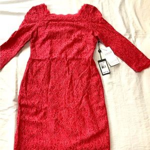 NWT hot pink lace sheath dress